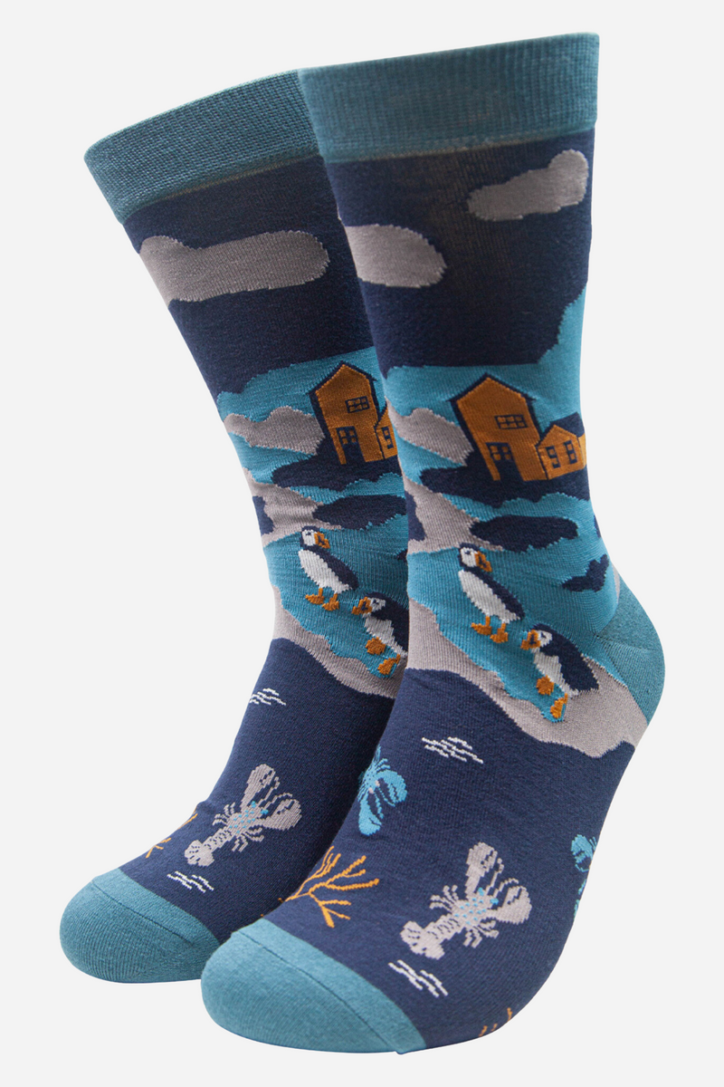 sartaandco – Sock Talk UK Men's Bamboo Socks Puffin Lobster Coastal ...