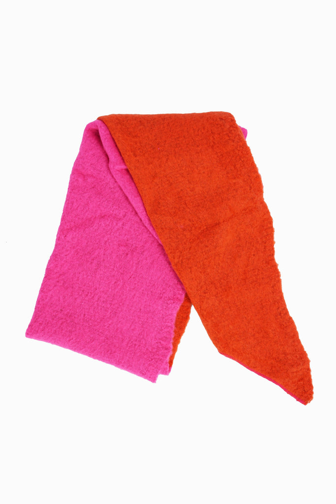 pink-orange-two-tone-colourblock-heavyweight-scarf-folded