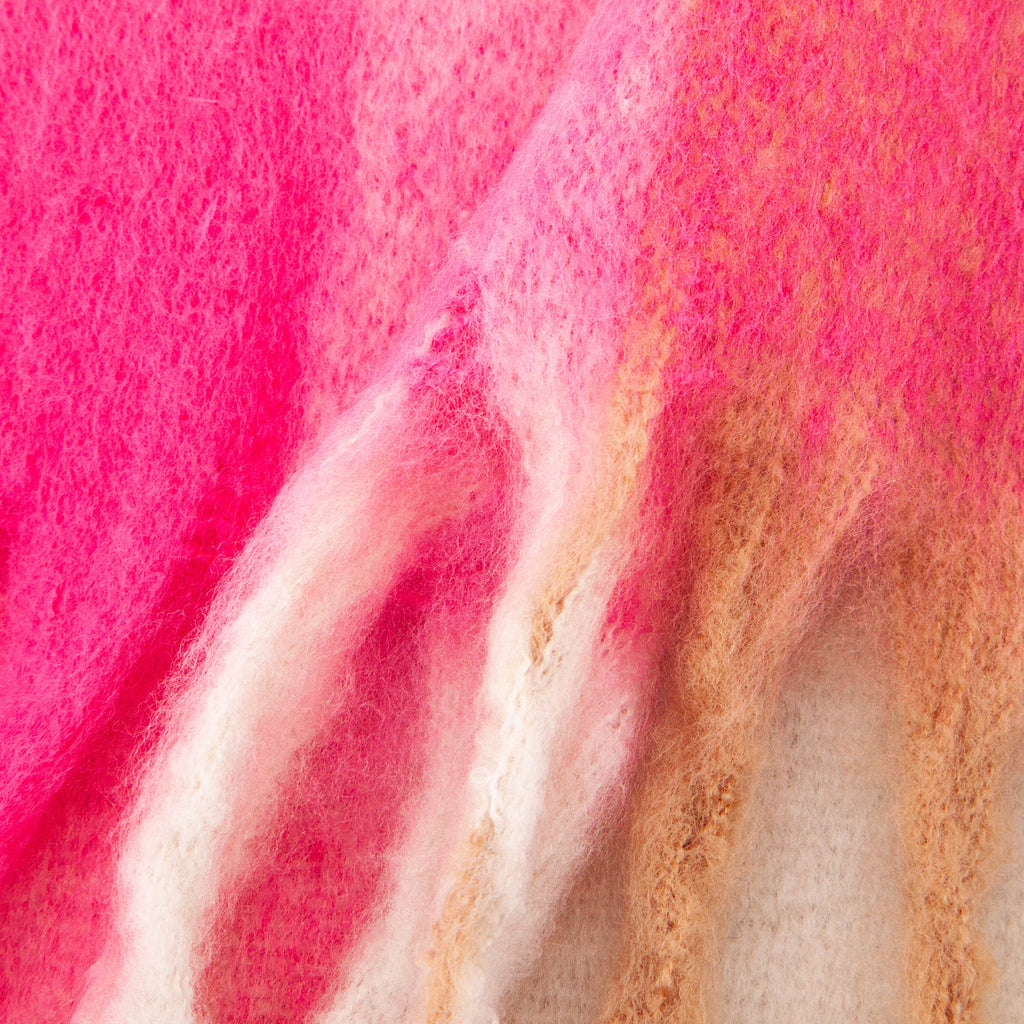 close up of the soft viscose knitted material of the winter blanket scarf