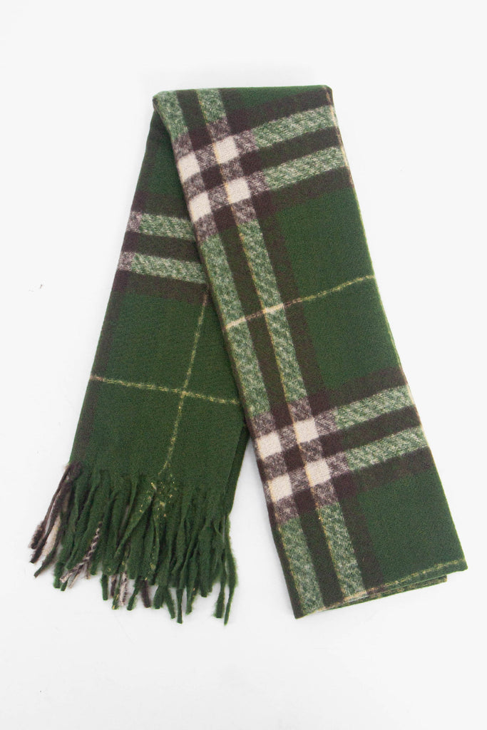 showing the scarf folded while laying flat, the traditional check pattern is highlighted.