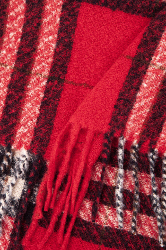 close up of the soft viscose knitted material of the winter blanket scarf