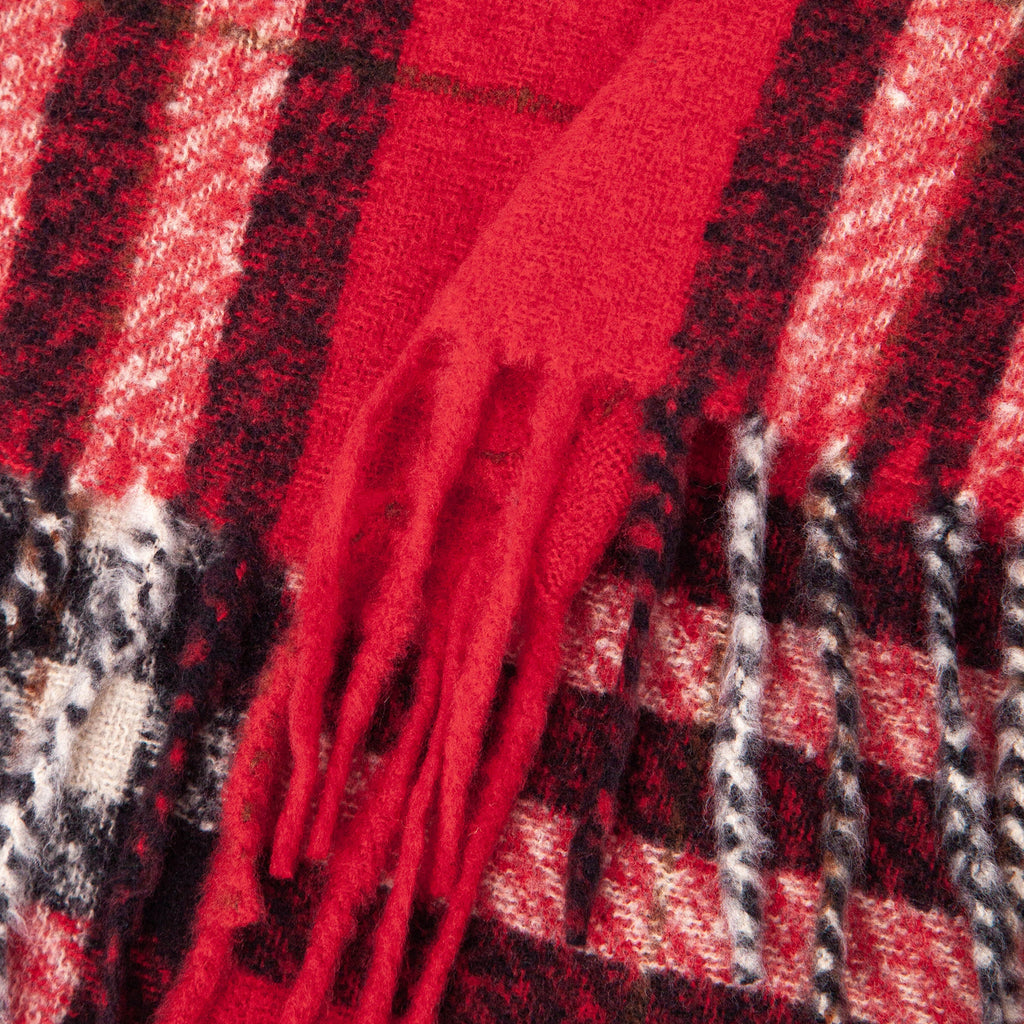 close up of the soft viscose knitted material of the winter blanket scarf