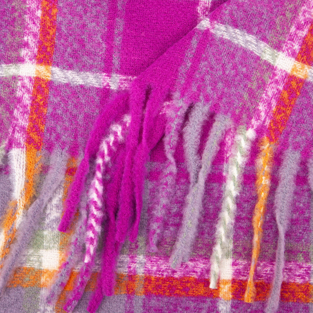 close up of the soft viscose knitted material of the winter blanket scarf