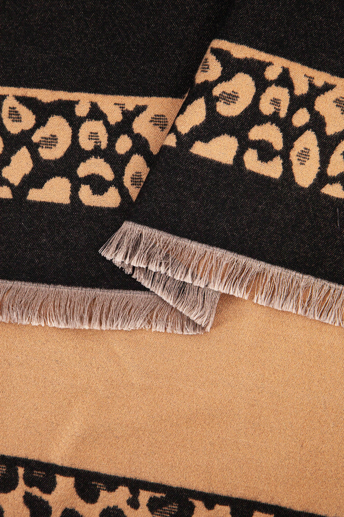 close up of the soft viscose knitted material of the winter blanket scarf