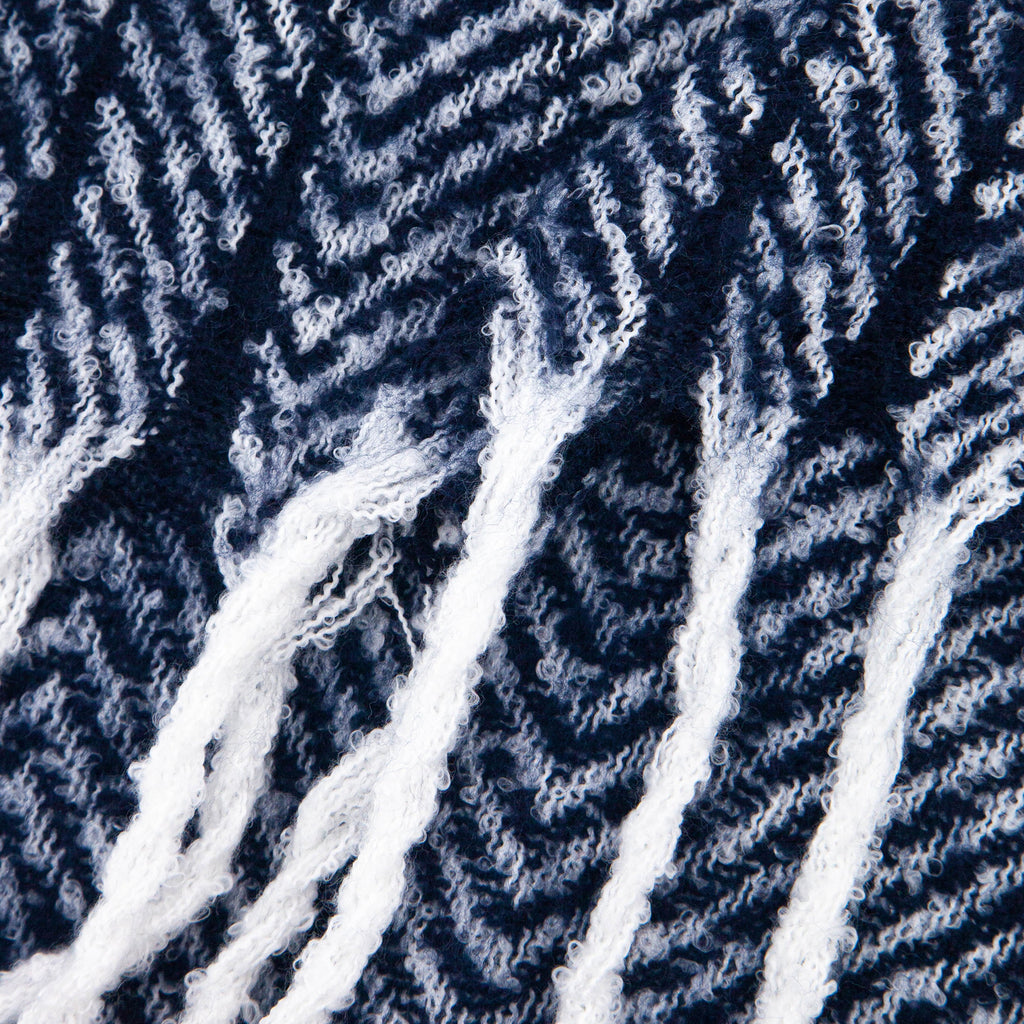 close up of the soft viscose knitted material of the winter blanket scarf