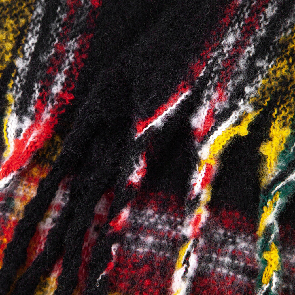 close up of the soft viscose knitted material of the winter blanket scarf