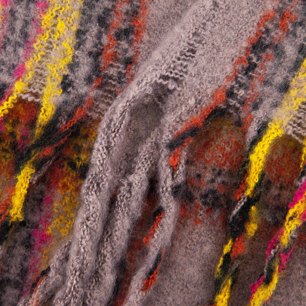 close up of the soft viscose knitted material of the winter blanket scarf