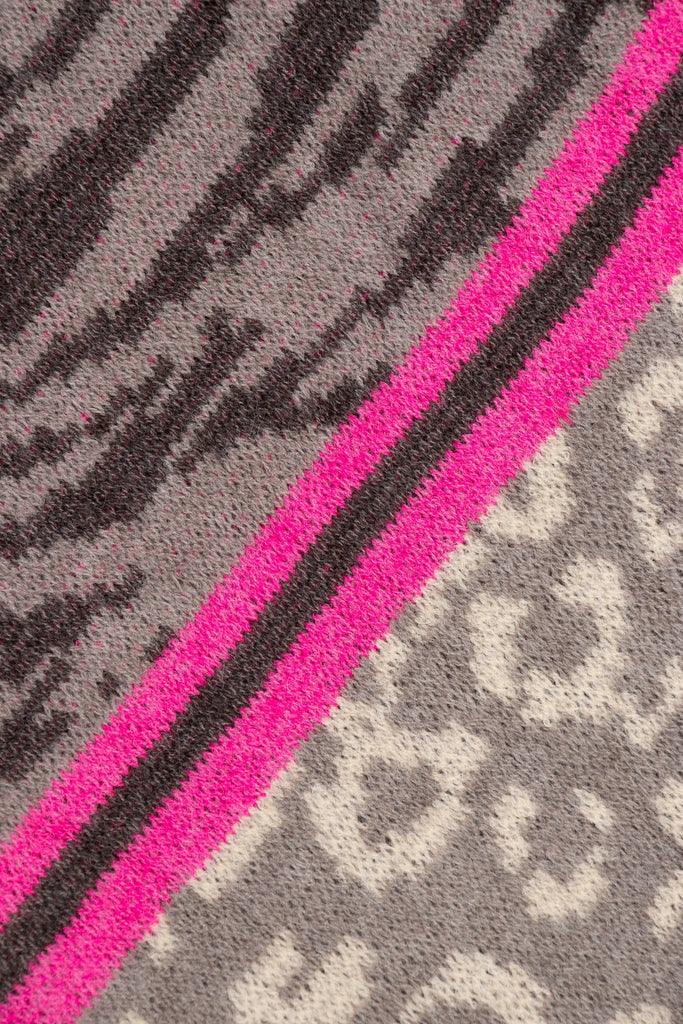 close up of the soft viscose knitted material of the winter blanket scarf