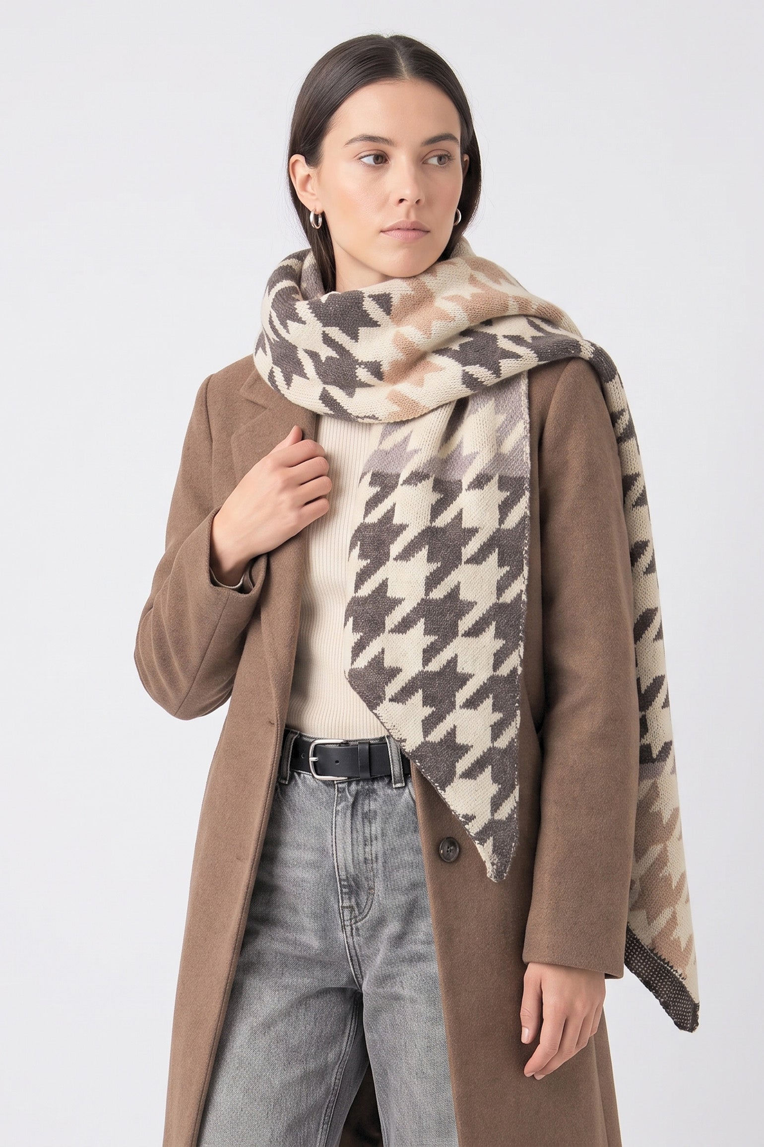 sartaandco – Sarta Blanket Scarves Womens Houndstooth Scarf Ladies