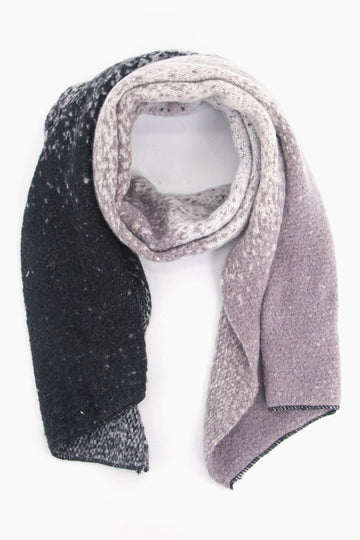 grey ombre colour block winter scarf