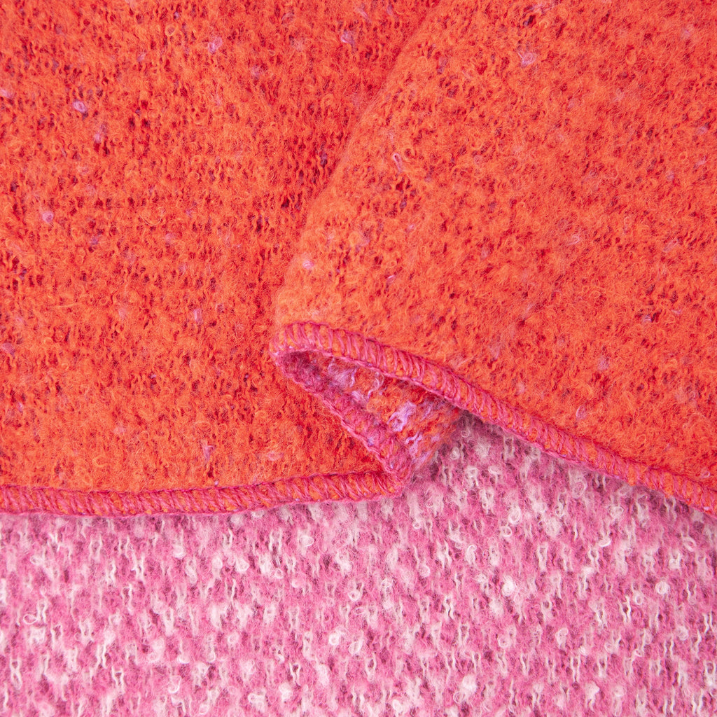 close up of the soft viscose knitted material of the winter blanket scarf
