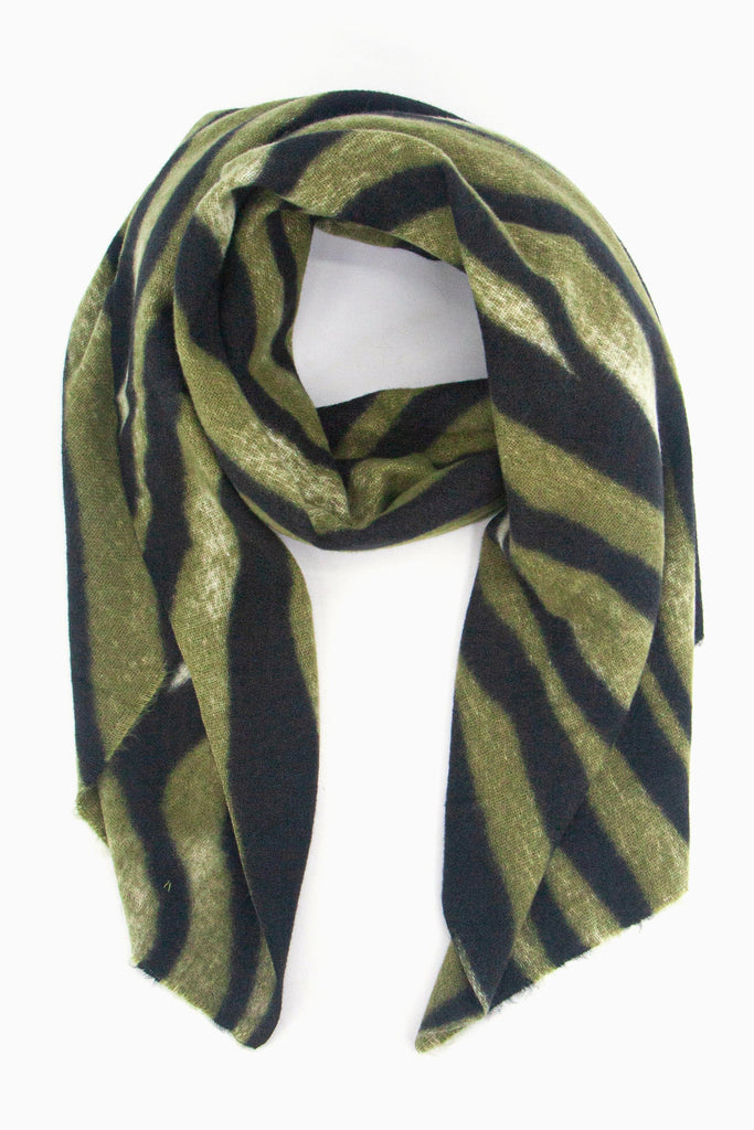 green and black zebra print lightweight scarf