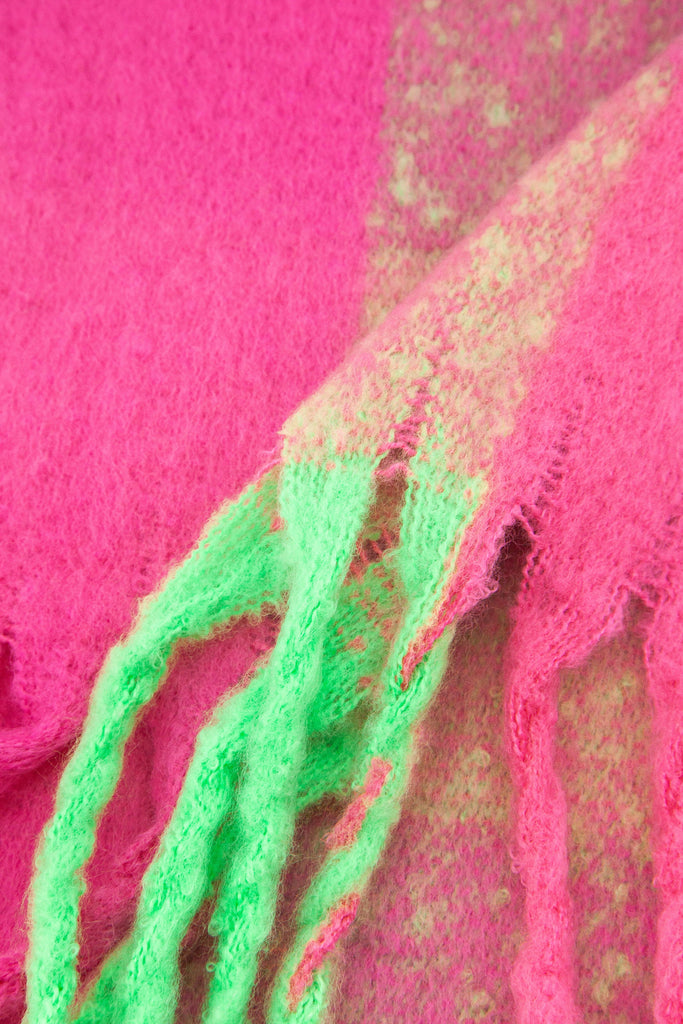 close up of the soft viscose knitted material of the winter blanket scarf