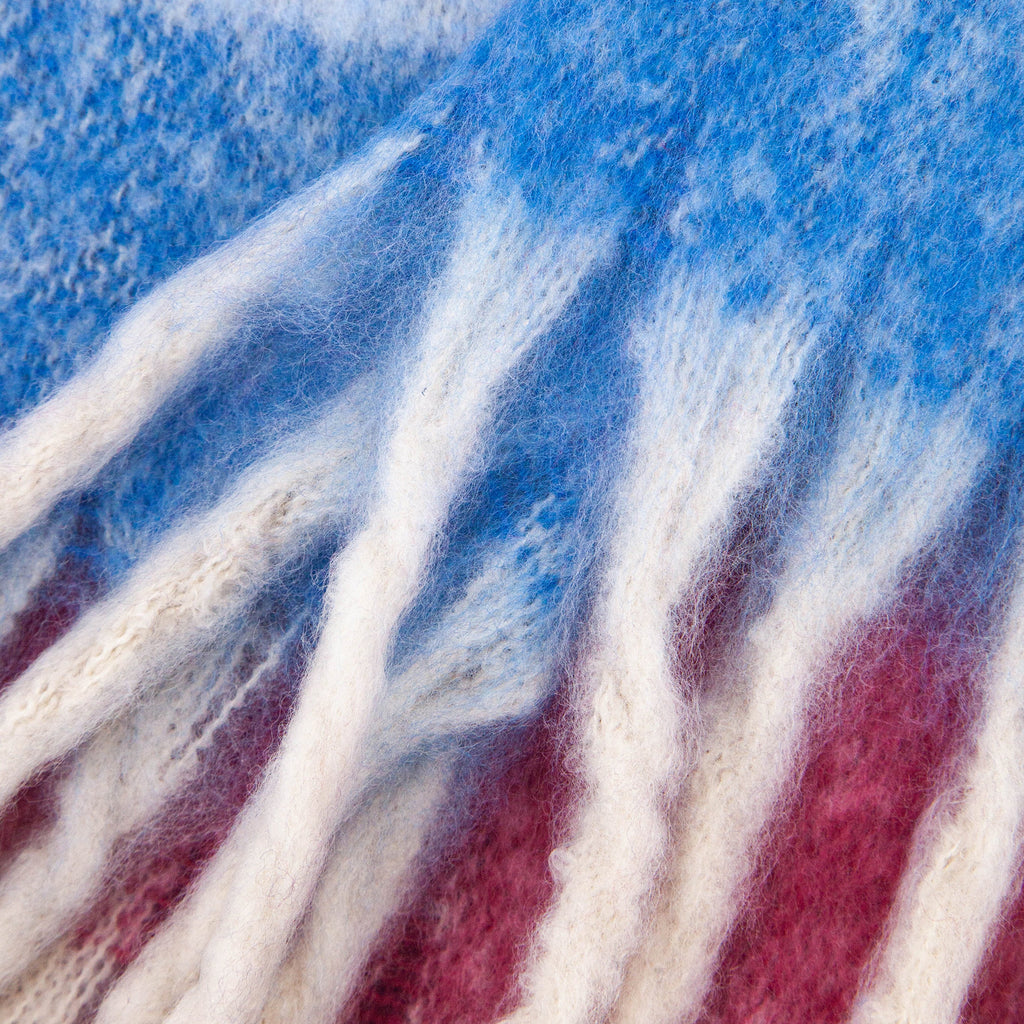 close up of the soft viscose knitted material of the winter blanket scarf