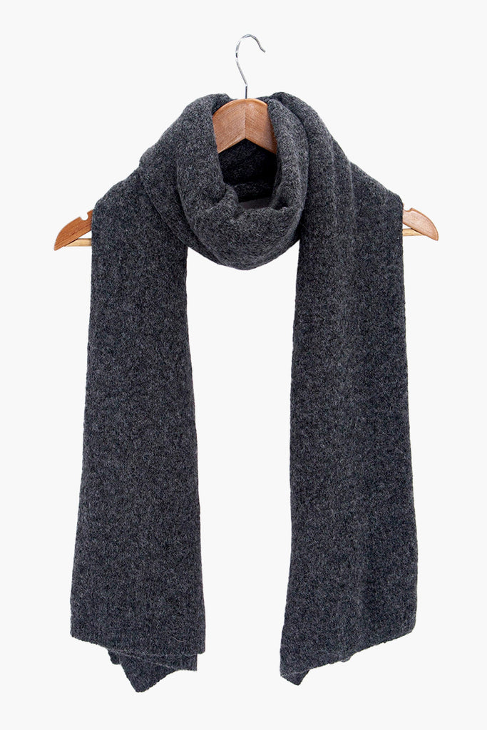 hadley-dark-grey-wool-blend-heavyweight-scarf-draped-on-coat-hanger