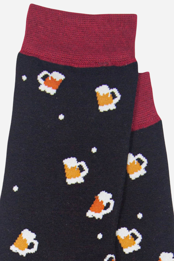 close up of the beer mug print