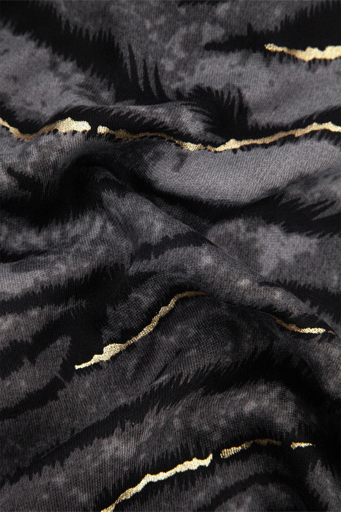 annika-grey-tiger-stripe-lightweight-scarf-close-up-pattern-gold-foil