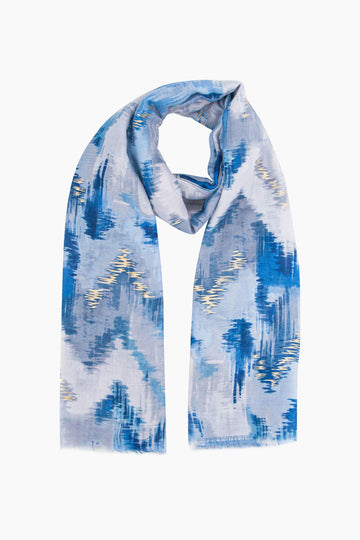 rumi-lightweight-scarf-blue-glitter-ikat-print-watercolour-sparkle