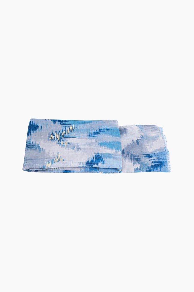 rumi-lightweight-scarf-blue-glitter-ikat-print-folded-summer-weight