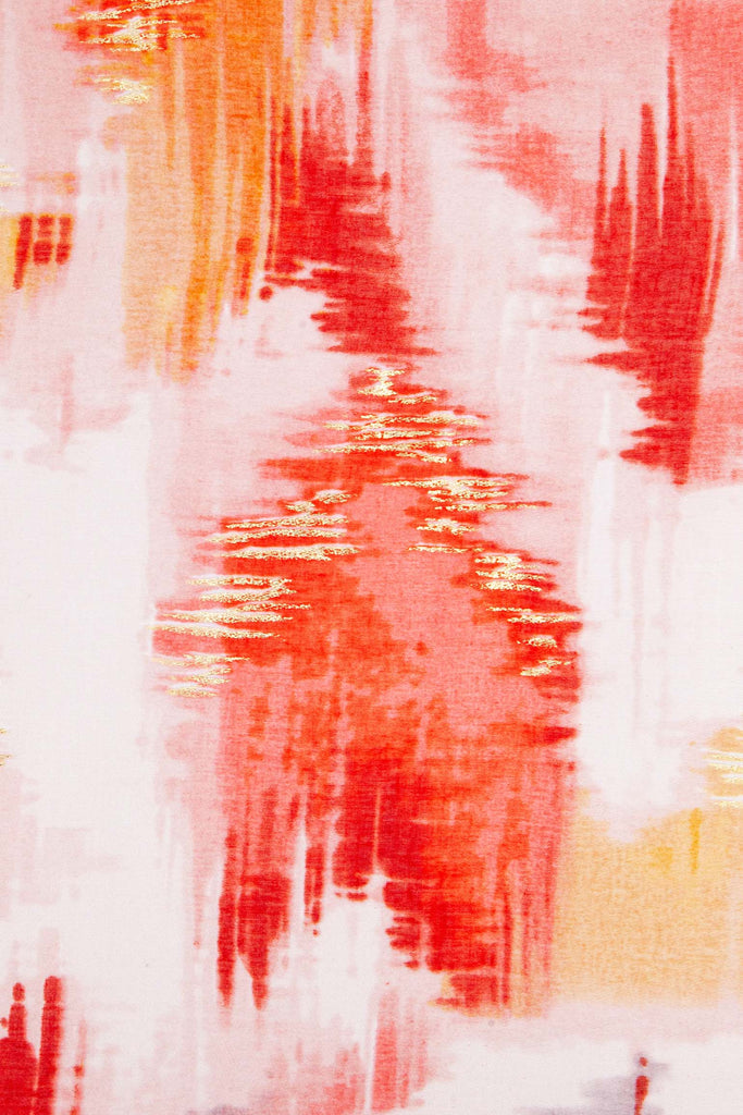 rumi-lightweight-scarf-red-glitter-ikat-print-close-up-pattern