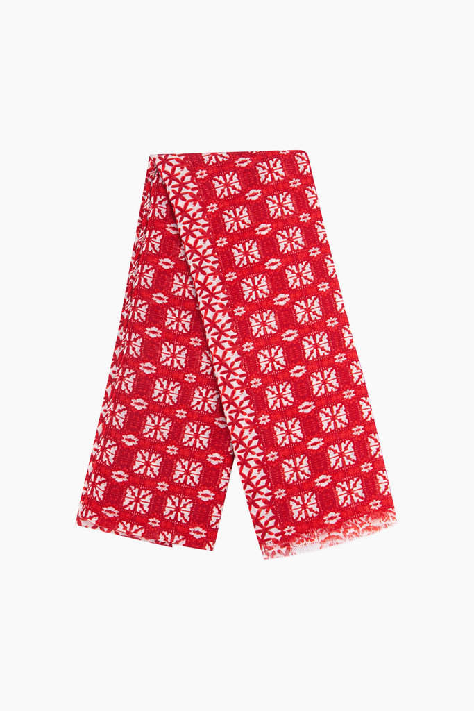 marcie-lightweight-scarf-red-floral-mosaic-contrasting-border-pattern