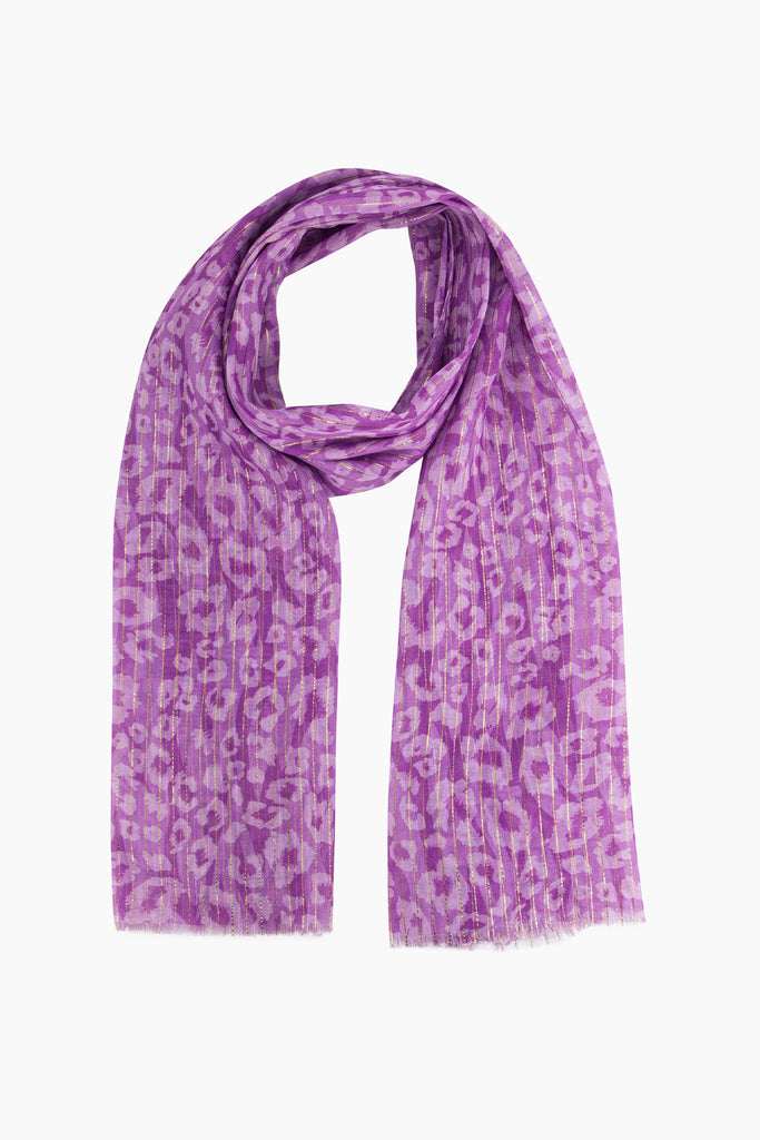 mika-lightweight-scarf-fuchsia-leopard-print-gold-pinstripe