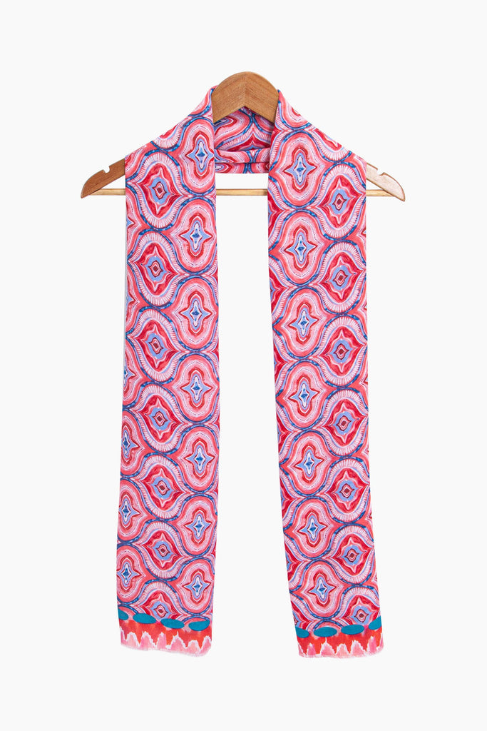 bree-lightweight-scarf-red-moroccan-tiles-draped-on-a-coat-hanger