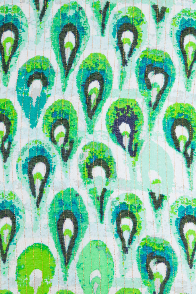 adler-lightweight-scarf-green-gold-teardrop-close-up-foil-stripes-pattern