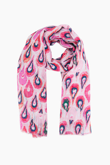 adler-lightweight-scarf-pink-gold-teardrop-aying-flat-fuchsa-navy-bold-pattern