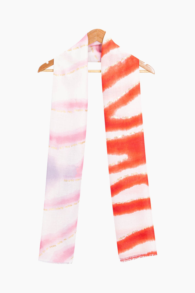 river-lightweight-scarf-red-gold-metallic-stripe-draped-around-coat-hanger