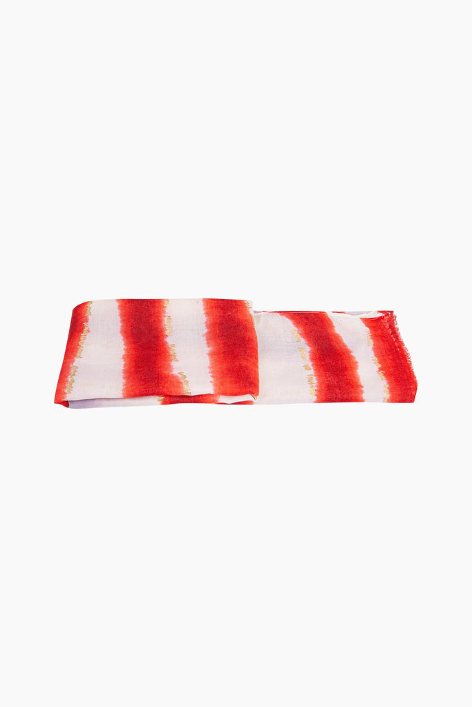 river-lightweight-scarf-red-gold-metallic-stripe-folded-summer-weight