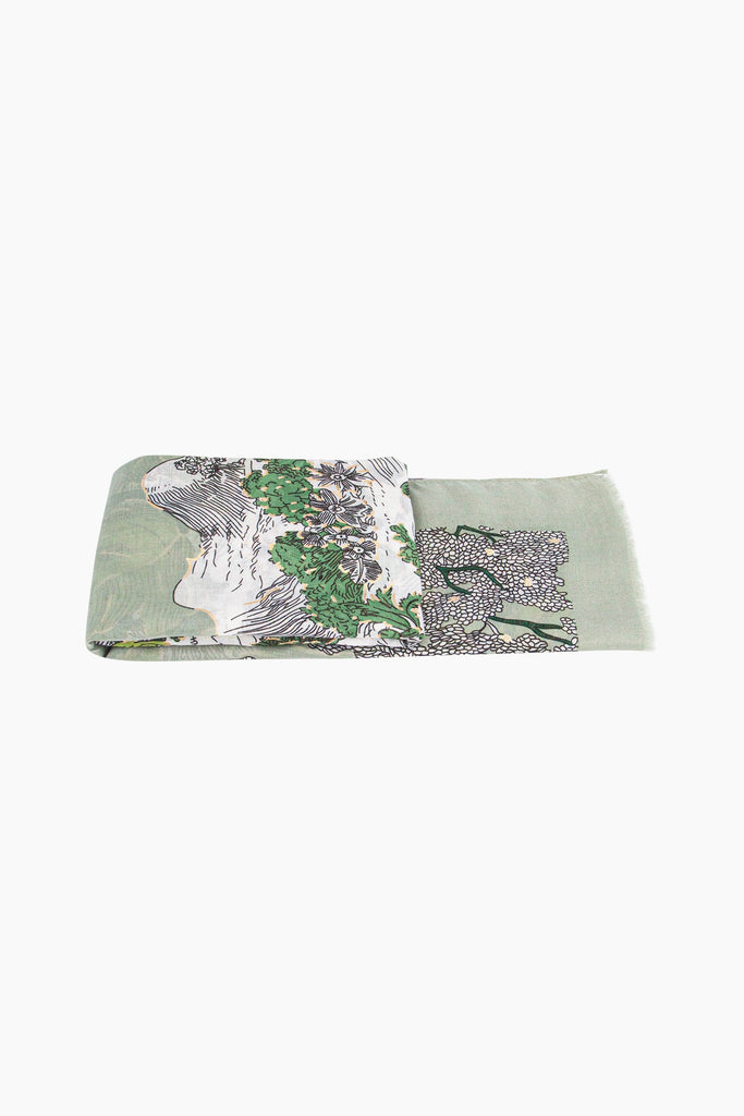 emery-lightweight-scarf-green-floral-print-folded-summer-weight