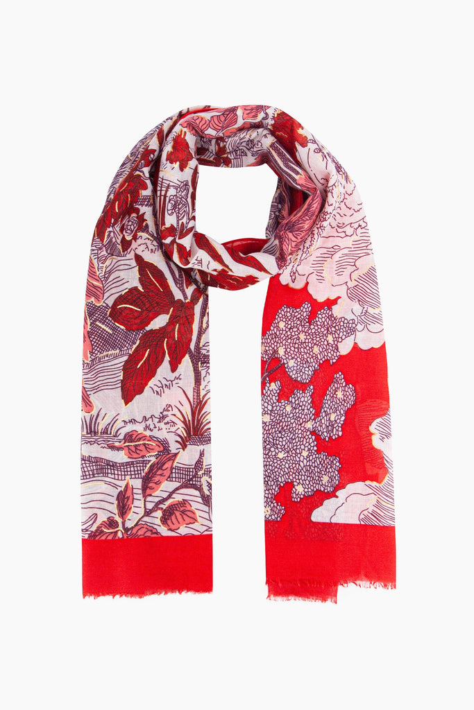 emery-lightweight-scarf-red-floral-print-botanical-leaves-flowers-bold-pattern