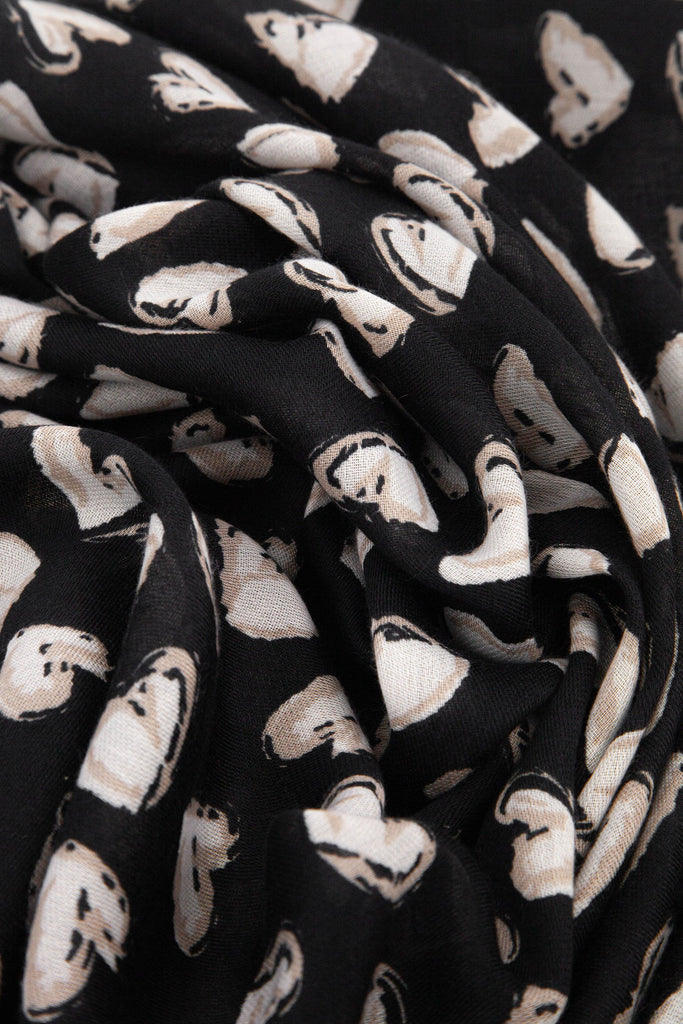 kara-black-white-hearts-lightweight-scarf-close-up