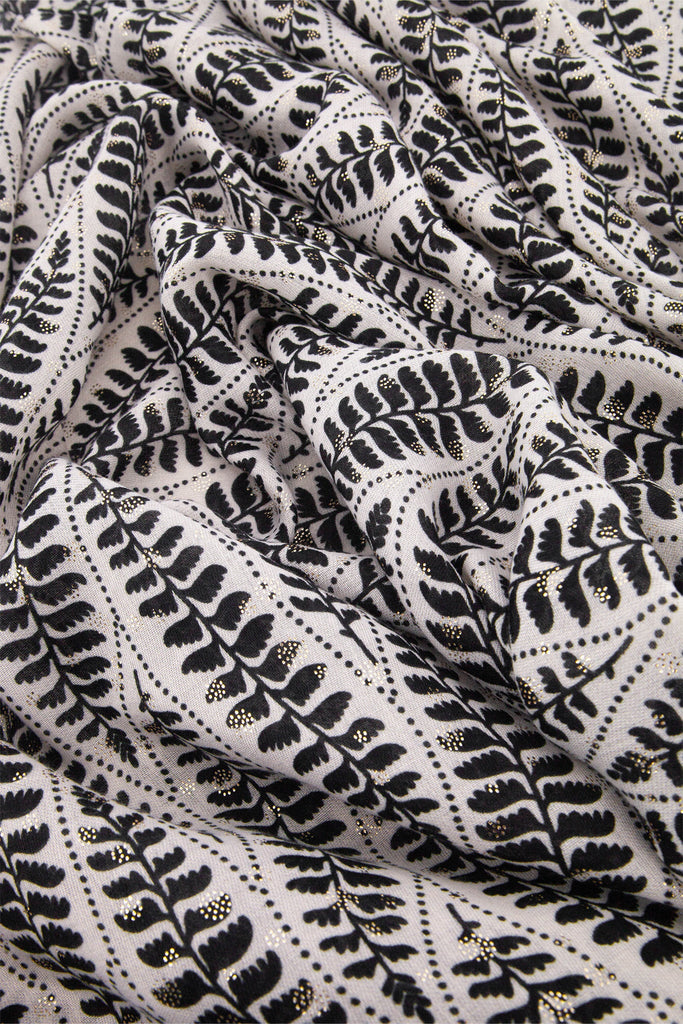 clover-cream-fern-leaf-lightweight-scarf-close-up-material-gold-foil