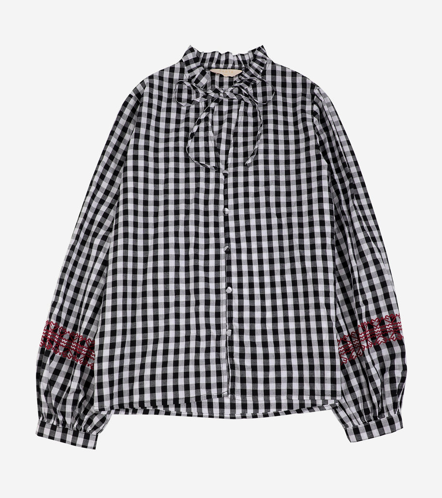 prairie-embroidered-cotton-shirt-black-white-gingham-checkered-button-front