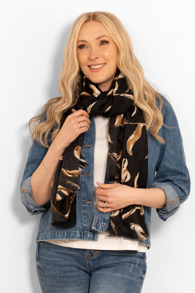 ashley-lightweight-scarf-black-large-floral-worn-around-models-neck