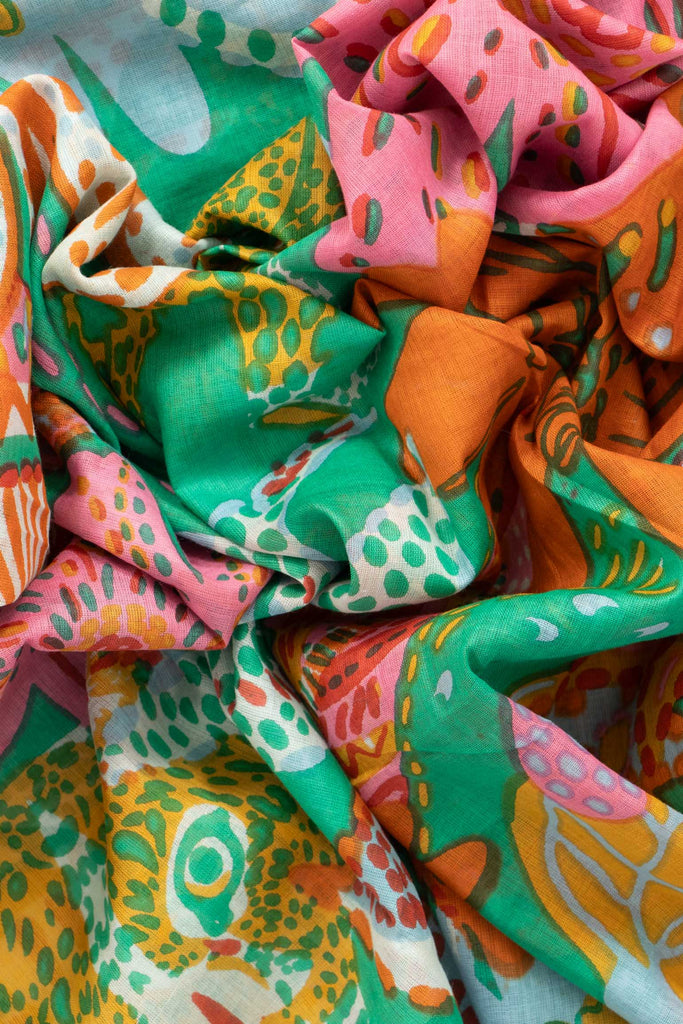 amara-lightweight-cotton-scarf-green-floral-jungle-print-close-up-soft-material