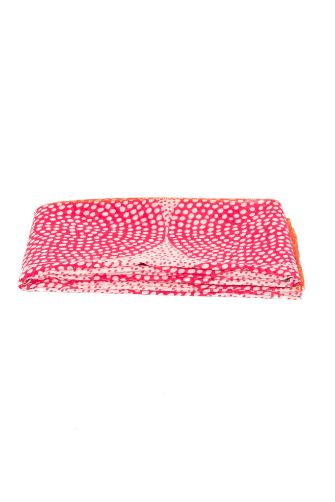 camille-lightweight-cotton-scarf-hot-pink-polka-dot-circles-folded-summer-weight