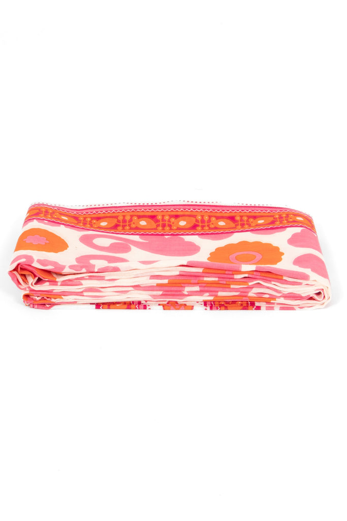 nala-lightweight-cotton-scarf-hot-pink-orange-mosaic-print-folded-summer-weight