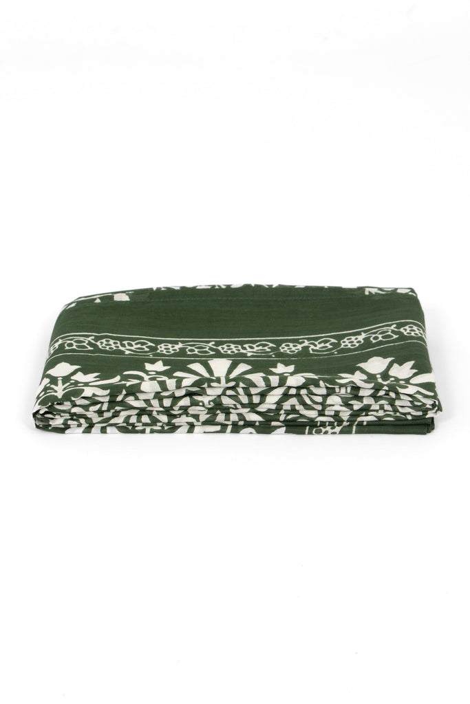 rue-lightweight-cotton-scarf-khaki-leaf-print-folded-summer-weight