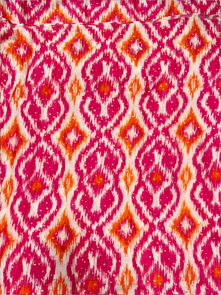 rani-lightweight-cotton-scarf-pink-orange-aztec-print-swatch