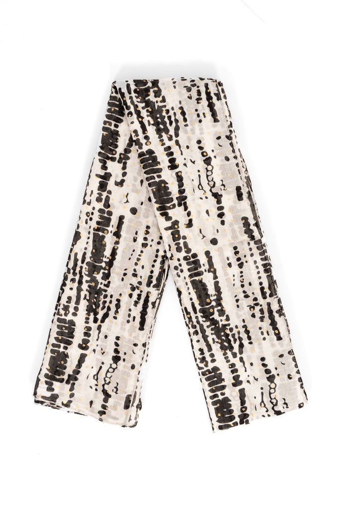 soraya-lightweight-cotton-scarf-black-white-tie-dye-folded-showing-pattern
