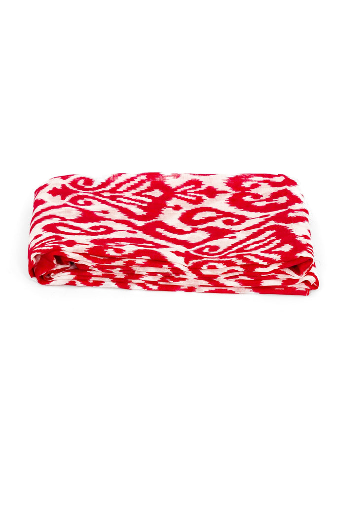 saffron-lightweight-cotton-scarf-red-damask-print-bold-pattern-white-background