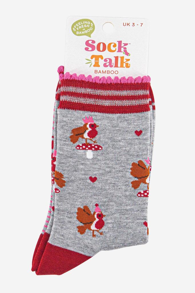 womens-bamboo-socks-light-grey-red-party-robins-in-sock-talk-packaging