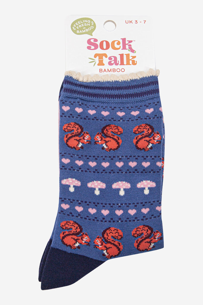 womens-bamboo-socks-denim-blue-navy-blue-squirrel-fair-isle-in-sock-talk-packaging