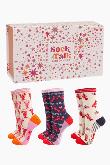 womens-bamboo-socks-gift-box-lobsters-three-pairs-ankle-socks-one-gift-box