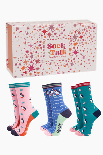 womens-bamboo-socks-gift-box-puffins-three-pairs-bird-socks
