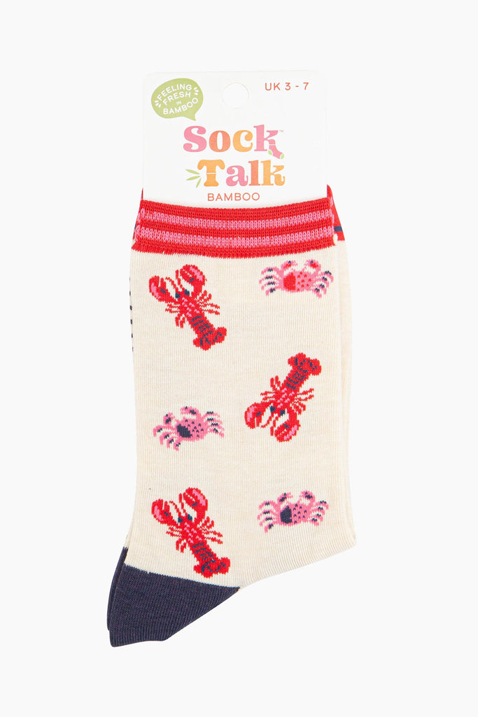 womens-bamboo-socks-cream-lobster-and-crab-in-sock-talk-packaging-the-ankle-socks-are-a-uk-size-3-7