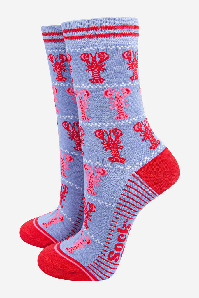 womens-socks-gift-box-blue-lobsters-red-fair-isle